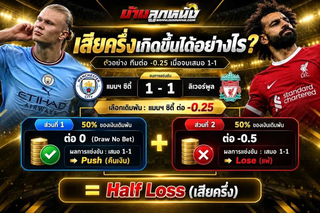 แทงบอลสเต็ป เสียครึ่ง