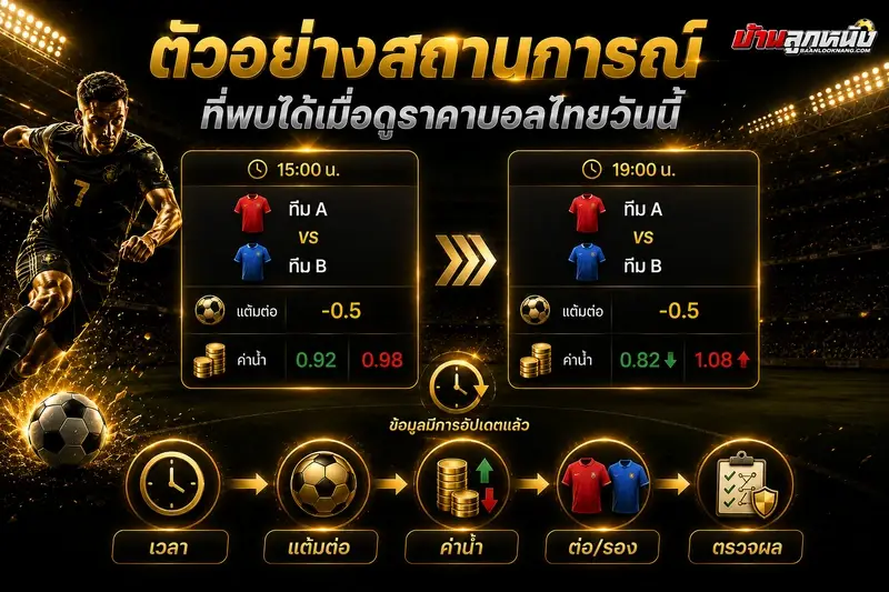 ราคาบอลไทยวันนี้