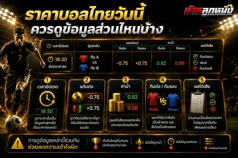 ราคาบอลไทยวันนี้