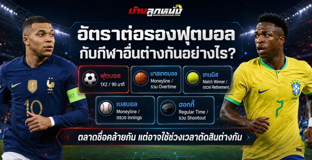 อัตราต่อรอง ฟุตบอลกับกีฬาอื่นต่างกันอย่างไร เทียบรูปแบบตลาดและการตัดสิน