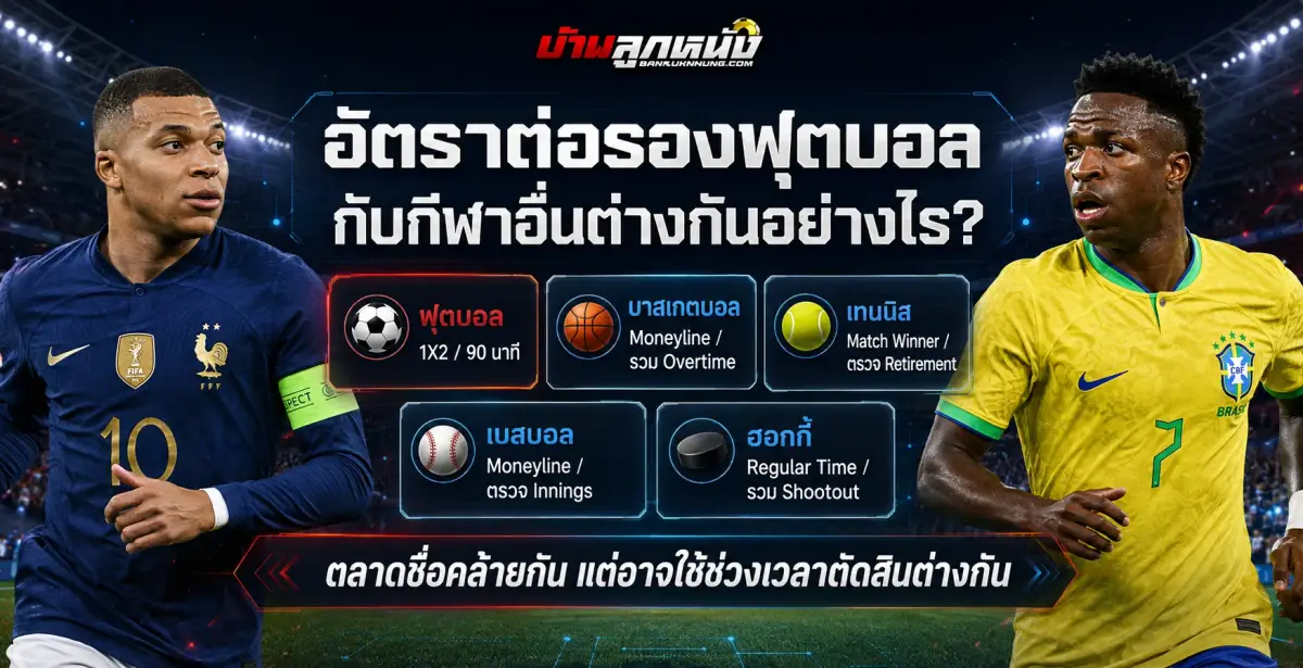 อัตราต่อรอง ฟุตบอลกับกีฬาอื่นต่างกันอย่างไร เทียบรูปแบบตลาดและการตัดสิน
