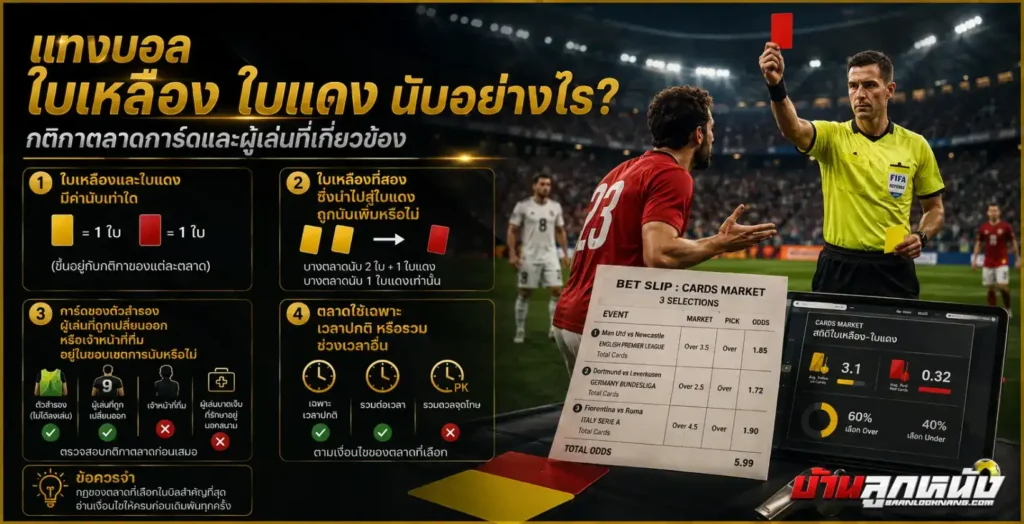 แทงบอลใบเหลือง ใบแดง