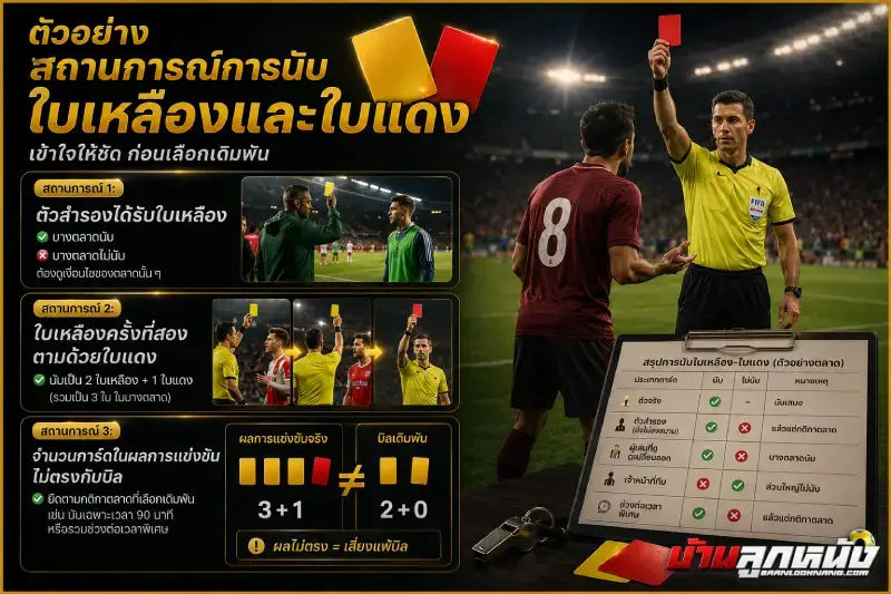 แทงบอลใบเหลือง ใบแดง