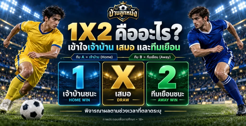 1x2 คือ อะไร เข้าใจเจ้าบ้านเสมอ ทีมเยือน และภาพรวมการเลือกผล