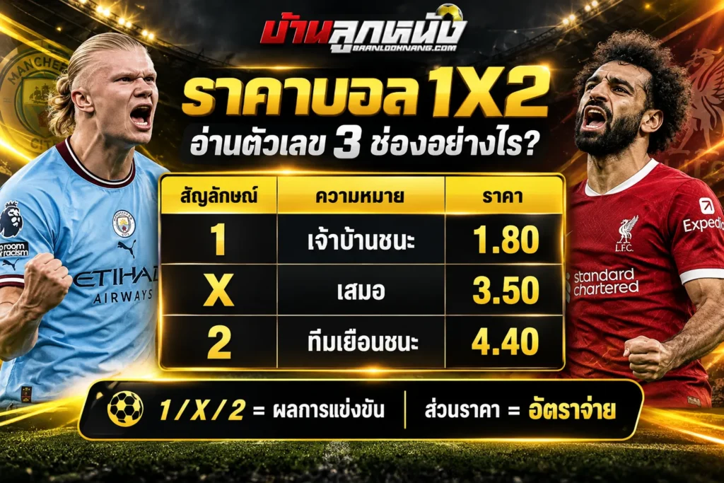 ราคาบอล1x2