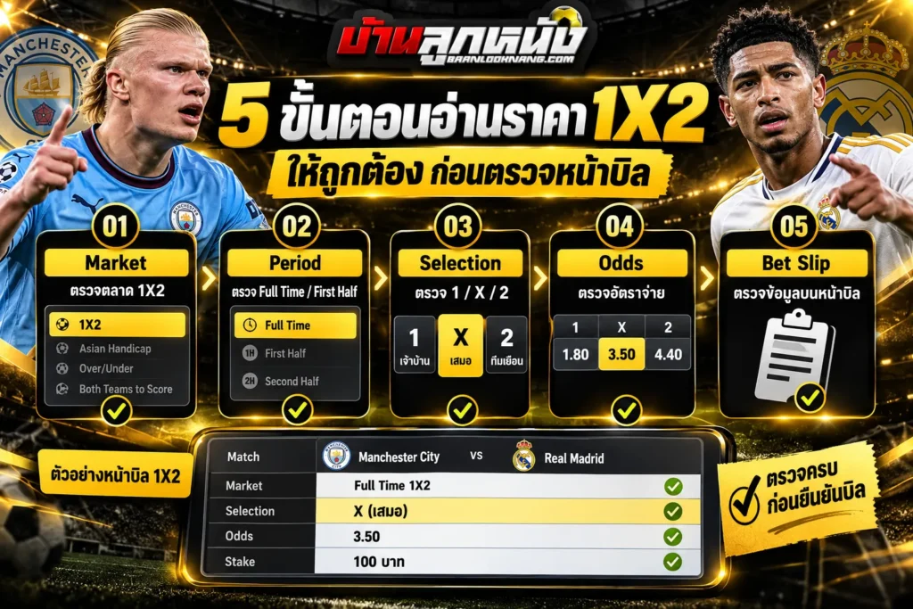 ราคาบอล1x2