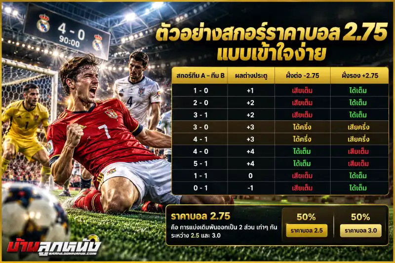 ราคาบอล 2.75